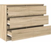 Aparador | aparador de comedor | armario de cocina de madera contrachapada roble sonoma 100x35x76 cm cfw87115