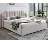Canapé abatible 160 x 200 cm con cabecero curvo - terciopelo - rosa - teomis