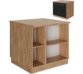 Vicco isla de cocina fame-line, rayas negras, 90 cm con cajón, sin encimera
