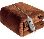 Ecode® manta térmica eléctrica 180x130cm. mando con 3 niveles de calor, apagado automático 180 minutos (marrón chocolate) eco-5160