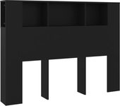 Mueble cabecero negro 140x18,5x104,5 cm