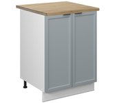 Vicco mueble bajo de cocina fame-line, azul claro-gris, 60 cm , et roble