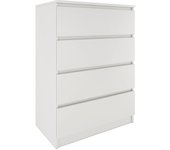 Aster t4 - cómoda moderna de 4 cajones - 95.5x60x34.5 - mueble de almacenaje - estilo escandinavo - acabado blanco mate