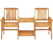 Sillas de jardín con mesa de té 159x61x92 cm madera de acacia