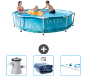 Paquete de piscina - intex - alrededor - 305x305x76 cm + accesorios cb78