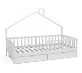 Vitalispa cama de casa justus, blanco, 90x200 cm 2 cajones