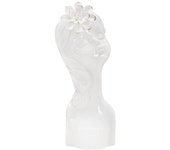 Jarrón decorativo cara 34, porcelana, blanco, epikasa