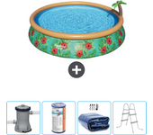 Paquete de piscina - bestway - alrededor - 457x457x84 cm + accesorios cb59