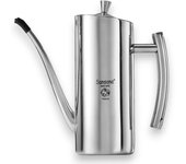 Jarra de aceite con tapa de acero inoxidable y boquilla de goteo para cocina con 750 ml de capacidad sansone