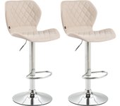 Set de 2 taburetes cork tapizados en tela crema|cromado