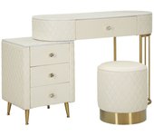 Consola de maquillaje mf21, madera, blanco, epikasa