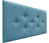 Dhome cabecero de tela acualine con 3 hileras intercaladas de botones y patas cabezal tapizado cama lujo(turquesa, 105cm)