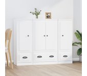 Aparador altos 3 piezas | aparador de comedor | armario de cocina madera contrachapada blanco cfw41222