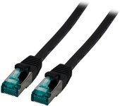 Efb rj45 cable de red s/ftp, cat.6a, lszh, 0,25m, negro