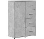 Aparador | aparador de comedor | armario de cocina de madera de ingeniería gris hormigón 60x31x84 cm cfw98948