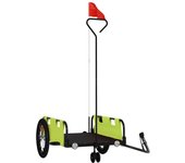 Remolque para bicicletas hierro y tela oxford verde cfw65493