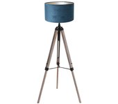 Mexlite - lámpara de pie - triek - negro - madera velours tejido - ø 75cm - e27 - 4102zw