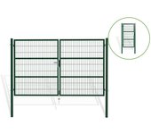 Puerta de malla 3m al.180cm razo + puerta 1m razo al.180cm verde