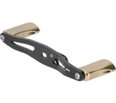 Accesorio para rueda de pesca con perilla de mango plano y doble balancín de conversión de carrete de perfil bajo (dorado)