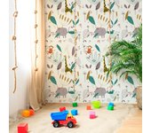 Papel pintado autoadhesivo con tintas eco, y libre de pvc, rollo de 129 x 260 cm selvatico
