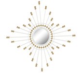 Espejo de pared home esprit blanco dorado metal cristal 80 x 2,5 x 80 cm