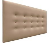 Dhome cabecero de polipiel con 3 hileras de botones cabezal tapizado cama lujo (marrón claro, 105cm)