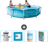 Paquete de piscina - intex - alrededor - 305x305x76 cm + accesorios cb114