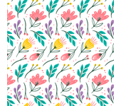 Papel pintado floral multicolour infantil