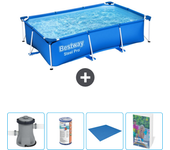 Paquete de piscina - bestway - rectángulo - 259x170x61 cm + accesorios cb82