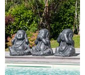 Estatuas de buda sabidurí­a pátina gris 40 cm