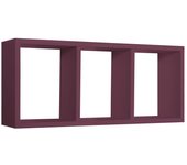 Estante rectangular de pared 3 compartimentos violeta berenjena mod. tristano