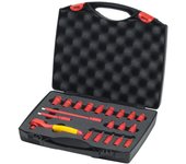 Jeu de clés à cliquet isolées 1/4' 21 pièces dans un coffret - wiha - 43025