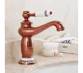 Grifo mezclador de lavabo, grifo de baño, grifo retro de lavabo con agua fría y caliente ajustable - sin manguera de suministro de agua