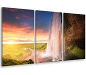 Cuadro cascada y cascada en islande , 90x60cm