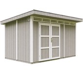 Caseta jardin paneles a base de madera lp smartside 8,7 m² con suelo y baldosas bituminosas - l279xa412xa237 cm - timbela m904a - tundra grey