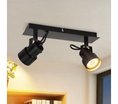 Zmh foco de techo negro - lámpara de techo vintage gu10 para cocina, salón y pasillo