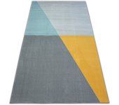 Alfombra scandi 18487/572 - trapecio trapecios gris/dorado/turquesa 80x150 cm