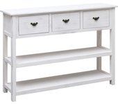 Aparador | aparador de comedor | armario de cocina madera maciza de paulownia blanco antiguo 108x30x76 cm cfw36175