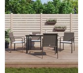 Juego comedor jardín 5 piezas，conjunto de comedor de exterior，conjunto de jardín y cojines ratán sintético y acero cfw852226