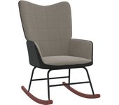 Silla mecedora | sillón balancín relax | sillón de salón de terciopelo gris claro y pvc cfw835744