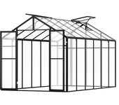 Vevor invernadero de jardín de policarbonato 236x346x206 cm, 2 ventanas de ventilación, puerta con bisagra, estilo pabellón, kit invernadero aluminio