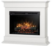Lenox - chimenea eléctrica independiente con calefacción por suelo radiante led - 26' - blanco mate - 97 x 88 x 29