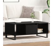 Mesa de café vidaxl negro roble 90x50x36,5 cm madera engineered