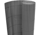 Vidaxl valla de jardín de doble cara pvc gris 150x500 cm