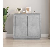 Aparador | aparador de comedor | armario de cocina de madera contrachapada gris hormigón 80x34x75 cm cfw80682