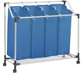 Clasificador de ropa con 4 bolsas azul acero