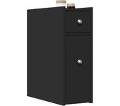 Maison exclusive - armario de baño estrecho con ruedas madera de ingeniería negro