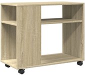 Mesa auxiliar，mesa de centro，mesita de centro con ruedas madera roble sonoma 70x35x60 cm cfw588340