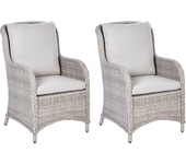 Beliani conjunto de 2 sillones de jardín cascais beige