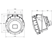 Base empotrar inclinada ip67 3 polos + n
